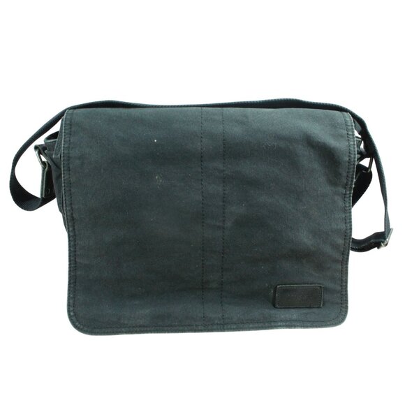 LL Bean Heritage Waxed Canvas Messenger Bag Black - Picture 1 of 14